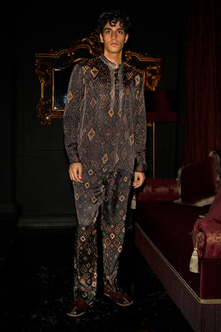 Dash And Dot Geometric Print Shirt & Pant Set 