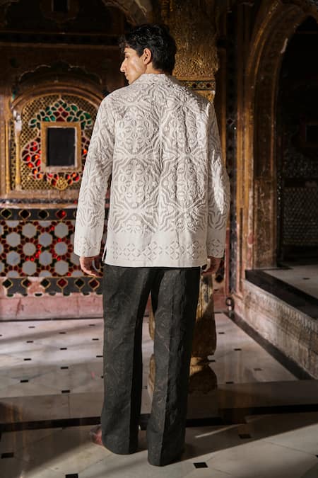 Dash And Dot Cutwork Jacquard Pant 