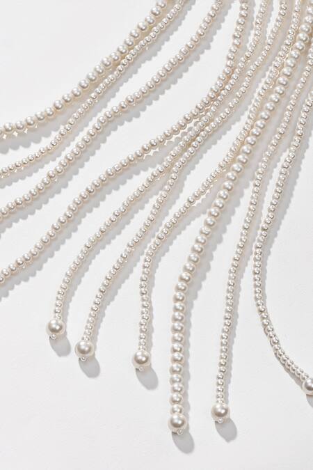 Hair Drama CO Off White Pearl Tassels Parandi Online at Aza Fashions Hair Drama CO_Off White Pearl Tassels Parandi _Online_at_Aza_Fashions