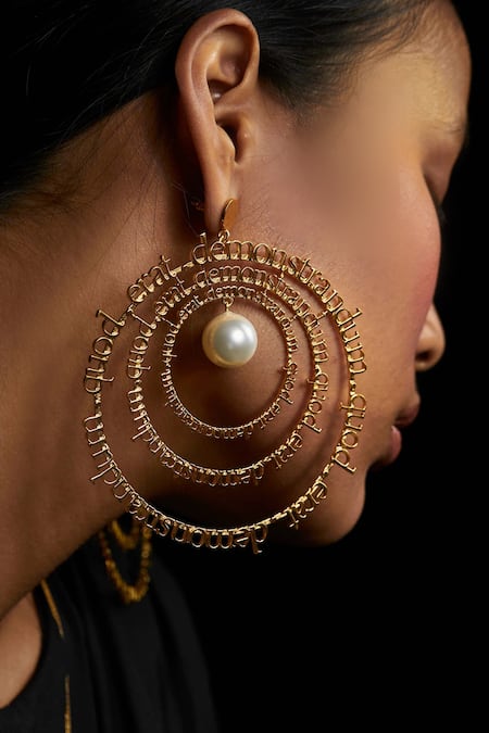 Quod Gold Plated Pearls Rising Sun Earrings Online at Aza Fashions Quod_Gold Plated Pearls Rising Sun Earrings _Online_at_Aza_Fashions