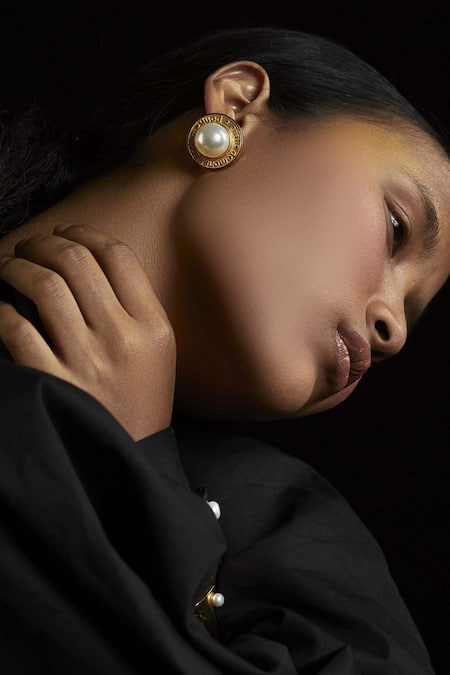 Quod Gold Plated Pearls Qed Earrings Online at Aza Fashions Quod_Gold Plated Pearls Qed Earrings _Online_at_Aza_Fashions