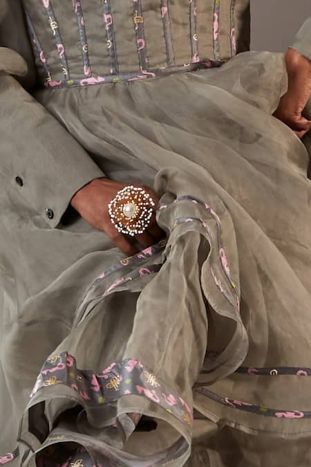 Quod_Gold Plated Pearls Bloom Ring _Online_at_Aza_Fashions