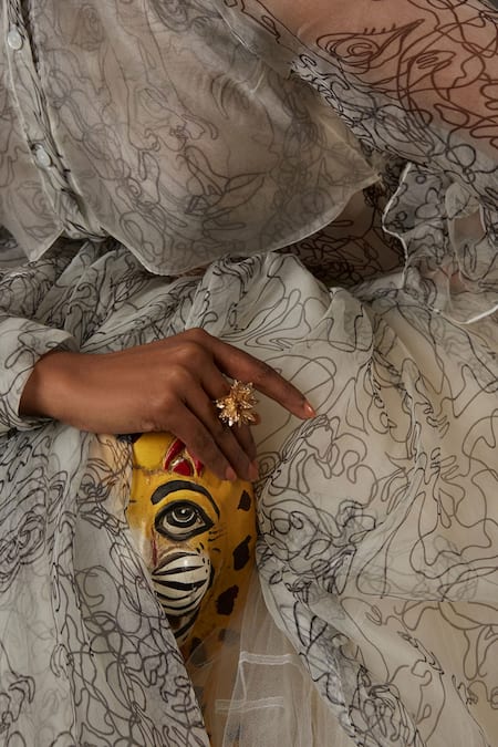 Quod Gold Plated Interstellar Ring Online at Aza Fashions Quod_Gold Plated Interstellar Ring _Online_at_Aza_Fashions