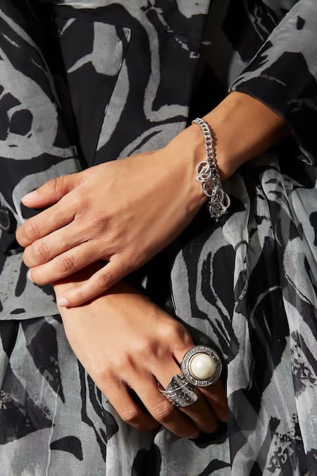 Shop_Quod_Silver Plated Pearls Qed Ring _Online_at_Aza_Fashions