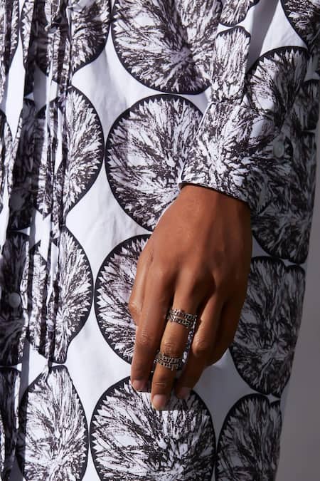 Quod Silver Plated Qed Grill Ring Online at Aza Fashions Quod_Silver Plated Qed Grill Ring _Online_at_Aza_Fashions