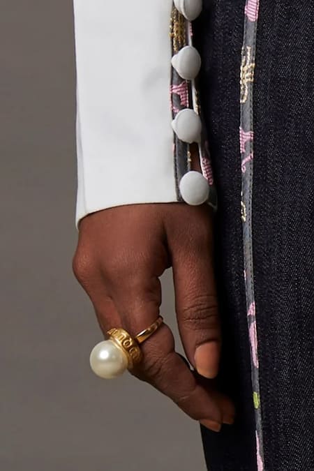 Quod Gold Plated Pearls Jelly Ring Online at Aza Fashions Quod_Gold Plated Pearls Jelly Ring _Online_at_Aza_Fashions