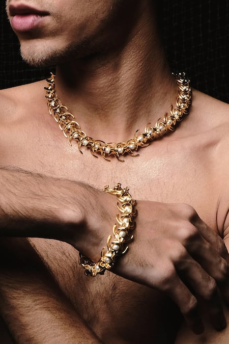 QUOD_Gold Plated Python Necklace _Online_at_Aza_Fashions