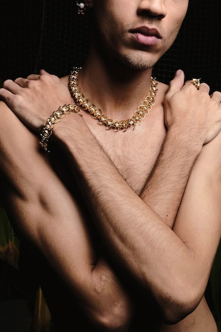 Buy_QUOD_Gold Plated Python Necklace _Online_at_Aza_Fashions