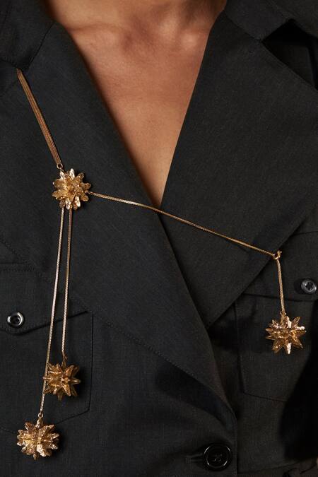 Quod_Gold Plated Interstellar Necklace _Online_at_Aza_Fashions