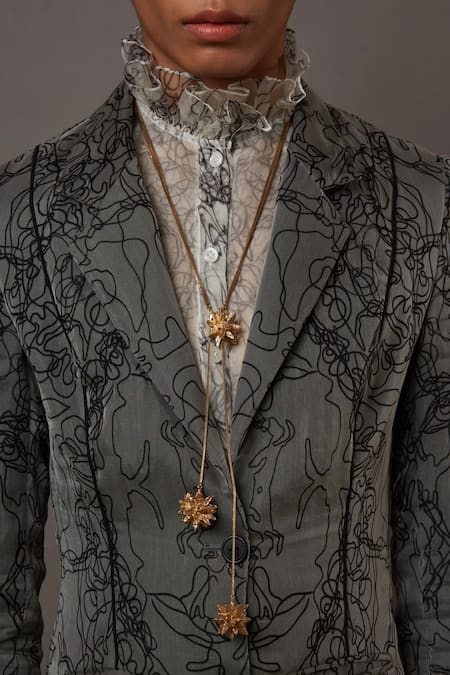 Buy_Quod_Gold Plated Interstellar Necklace _Online_at_Aza_Fashions