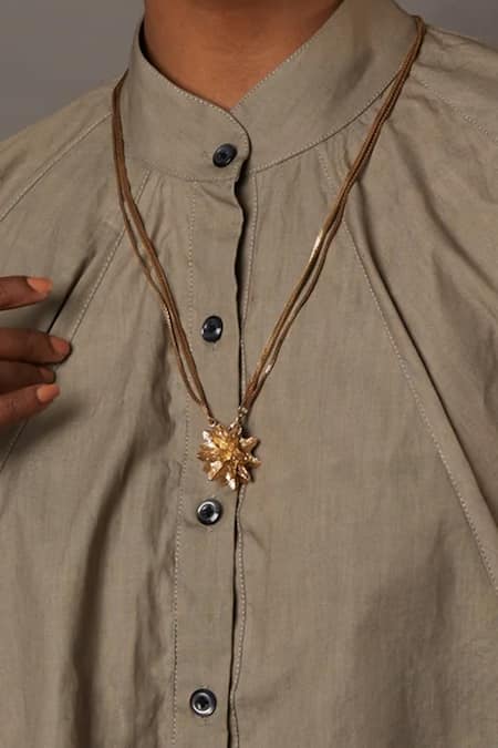 Shop_Quod_Gold Plated Interstellar Necklace _Online_at_Aza_Fashions