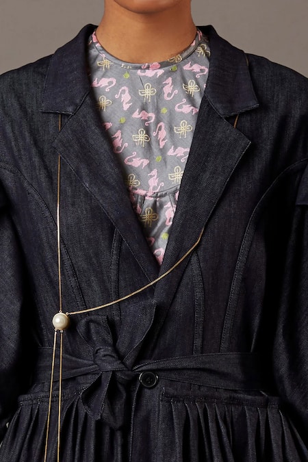 Quod_Gold Plated Fresh Water Pearl Scarf Necklace _Online_at_Aza_Fashions