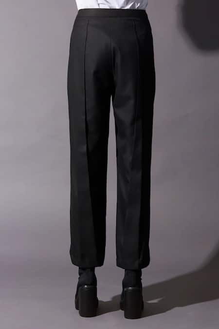 Shop Quod Black Polyester, Viscose, Suiting Hand-tailored School Pant at Aza Fashions Shop_Quod_Black Polyester, Viscose, Suiting Hand-tailored School Pant _at_Aza_Fashions