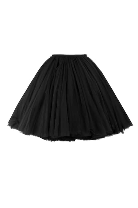 Quod_Black Net, Nylon Waterlily Skirt _Online_at_Aza_Fashions