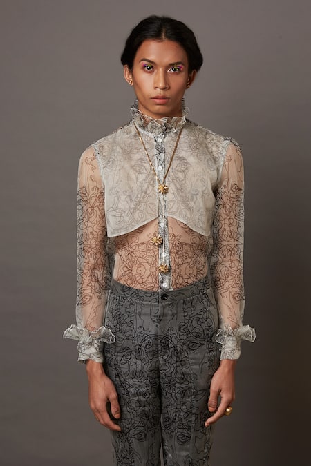 Quod Multi Face Sheer Shirt 