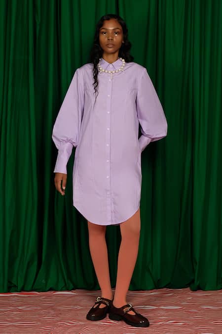 Quod Lilac Bloom Shirt Dress 