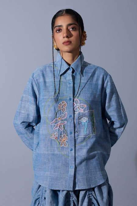 Quod Sad Boyfriend Hand Embroidered Shirt 