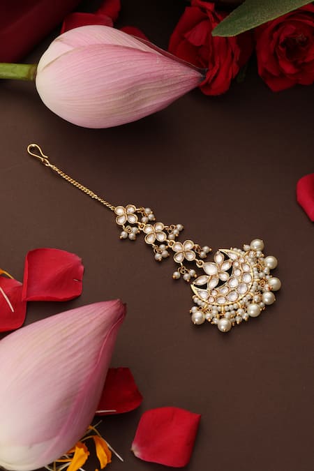 Swabhimann Gold Plated Kundan Embellished Maangtikka 