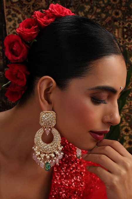 Swabhimann Kundan Embellished Chandbalis 