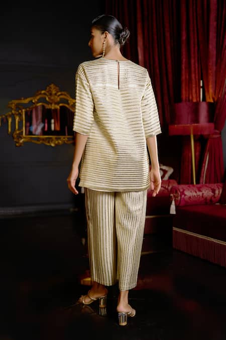 Dash And Dot Striped Straight Pant