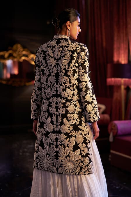 Dash And Dot Floral Embroidered Jacket 