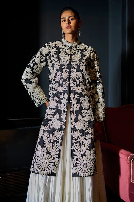 Dash And Dot Floral Embroidered Jacket 