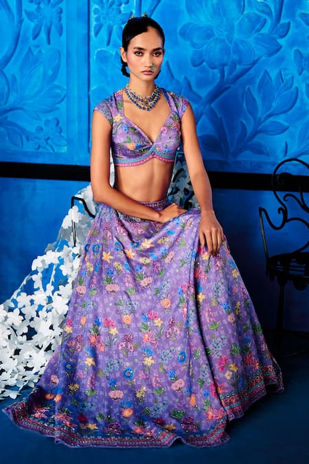 The Whole Nine Yards Twilight Bloom Printed Lehenga Set 