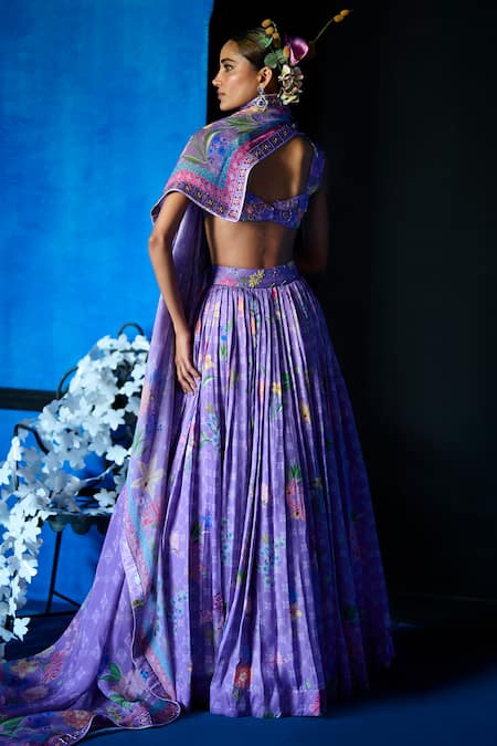 The Whole Nine Yards Misty Dawn Floral Print Lehenga Set 