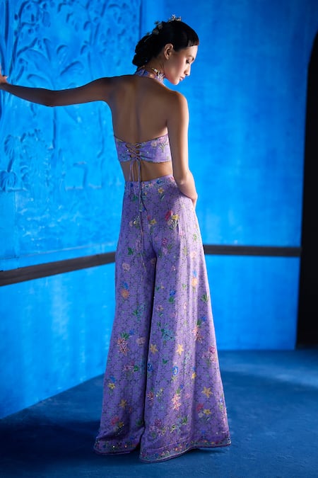 The Whole Nine Yards Her Tribe Printed Corset & Sharara Set 