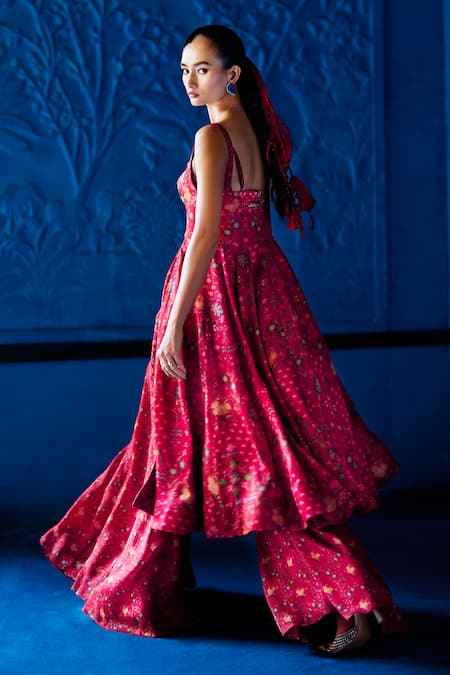 The Whole Nine Yards The Inner Circle Printed Anarkali Sharara Set 