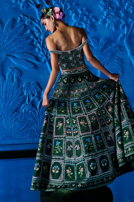 The Whole Nine Yards In Her Reverie Printed Lehenga With Corset 