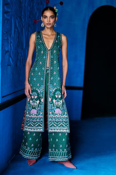 The Whole Nine Yards The Soiree Printed Jacket With Palazzo 