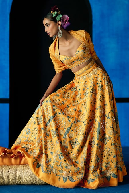 The Whole Nine Yards Golden Hour Printed Lehenga Set 