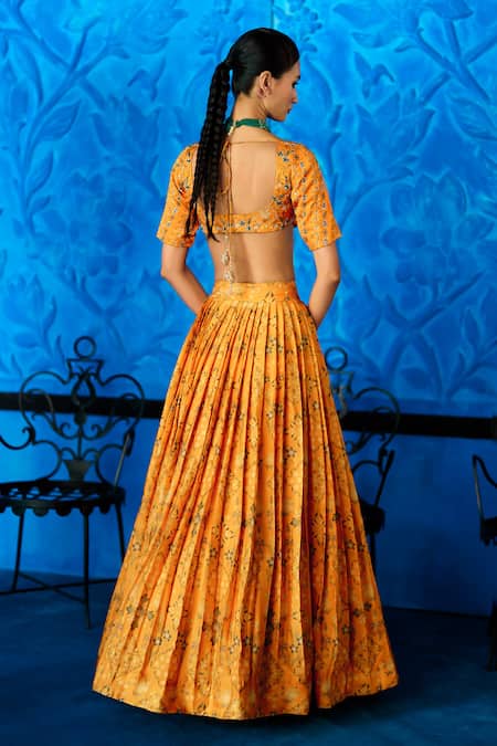 The Whole Nine Yards Marigold Muse Printed Lehenga Set 