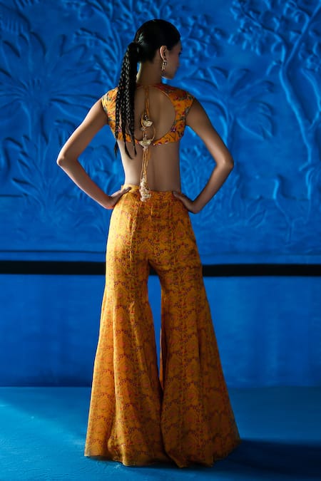 The Whole Nine Yards Morning Radiance Printed Crop Top With Sharara 