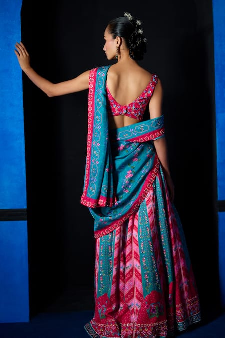 The Whole Nine Yards Dancing Palm Printed Lehenga Set 