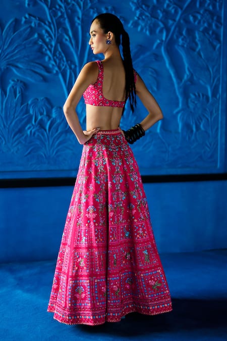 The Whole Nine Yards Her Pink Promise Printed Lehenga Set 