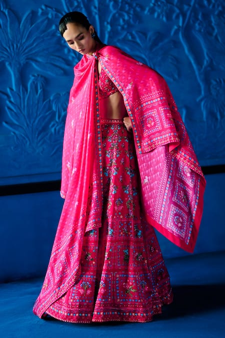 The Whole Nine Yards Her Pink Promise Printed Lehenga Set 