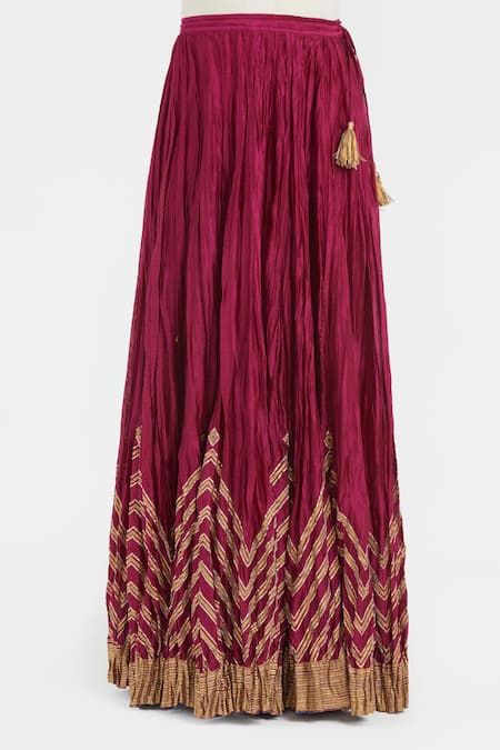 Kora Chanderi Gota Embroidered Kali Lehenga 