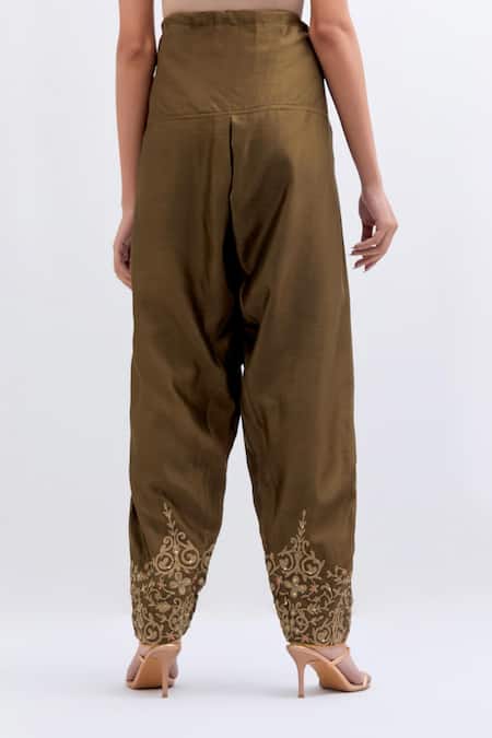 Kora Silk Chanderi Dori Embroidered Salwar 