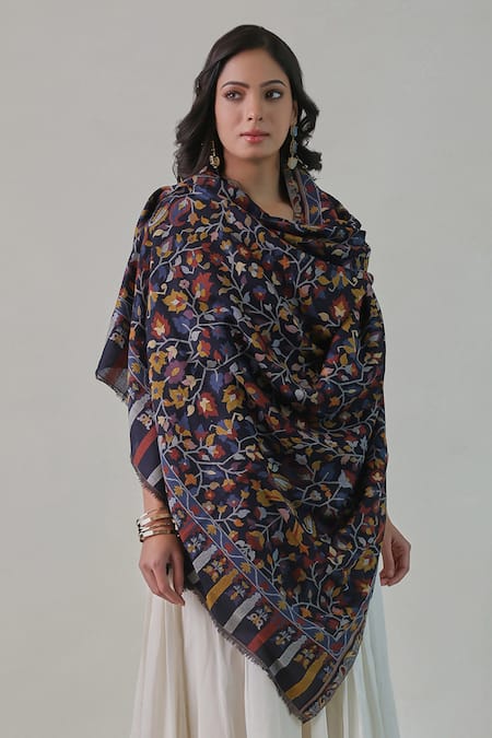 SHAZA Kani Paisley Motifs Shawl 