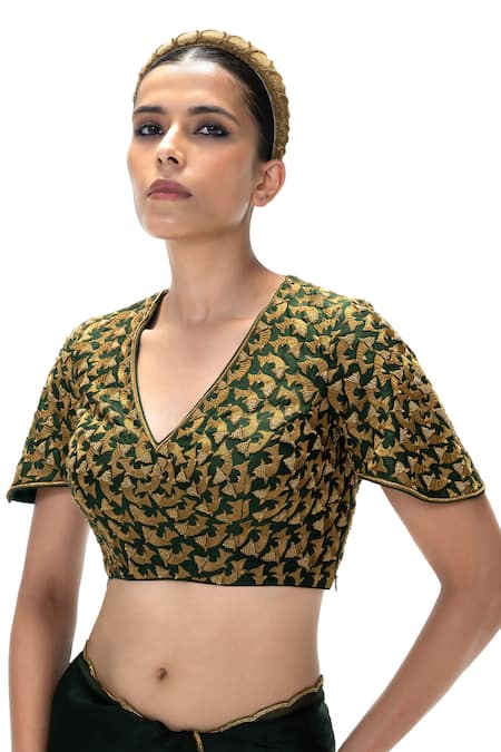 Mimamsaa Ritu Handwoven Embroidered Chanderi Silk Blouse 
