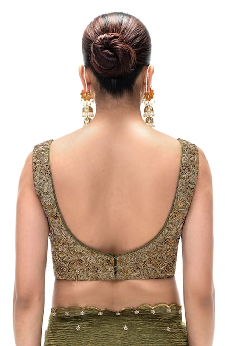 Mimamsaa Irem Handwoven & Embroidered V-Neck Blouse 