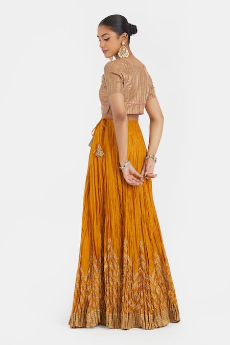 Kora Gota Work Choli & 40 Kali Lehenga 