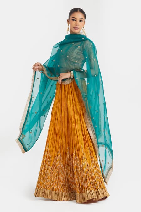 Buy Kora Yellow , , Gota Patti, Work Choli And 40 Kali Lehenga Buy_Kora_Yellow , , Gota Patti, Work Choli And 40 Kali Lehenga