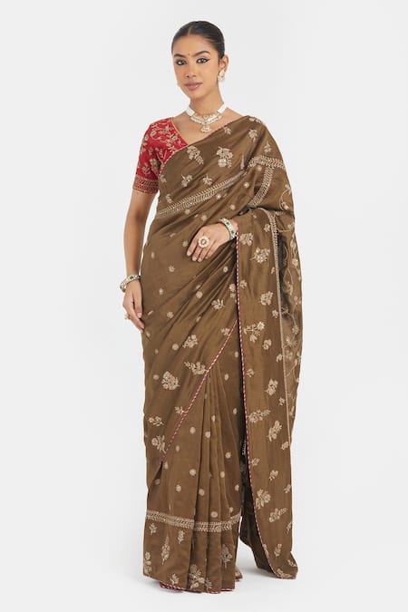 Kora Chanderi Dori Embroidered Saree 