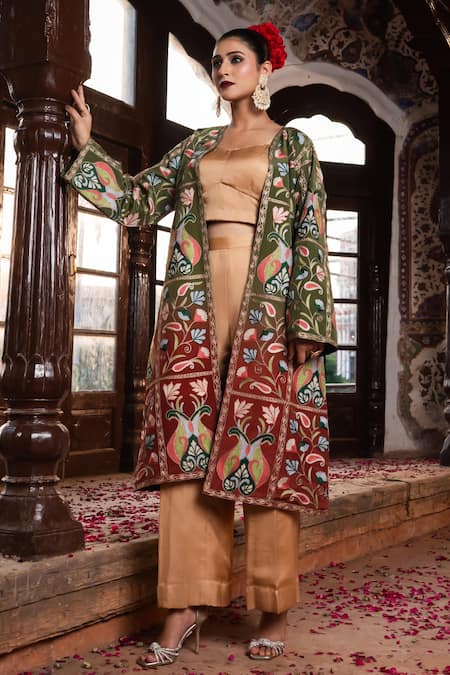 Angad Creations Zia Tilla & Thread Work Jacket Set 