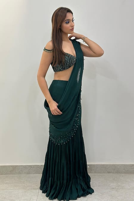 Libas Cafe by Nidhi & Ashish Mahnoor Pre-Draped Lehenga Saree With Blouse 