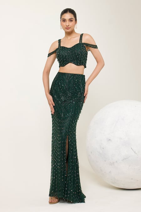 Libas Cafe by Nidhi & Ashish Gohar Embroidered Blouse & Lehenga Set 