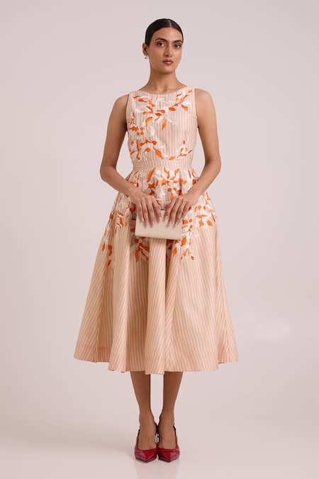 Madder Much Roselyn Almond & Autumn Midi Dress 